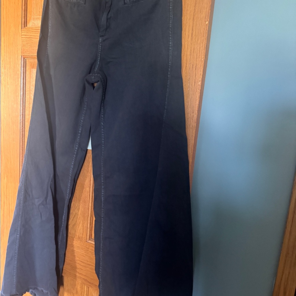 Free People Black Wide-Leg Flare Jeans